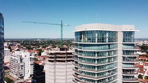 Luxurious Building Drone View Stock Footage 146545225