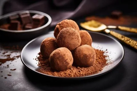Luxurious Chocolate Truffles Stock Photos