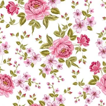 Luxurious color peony pattern. Stock Illustration