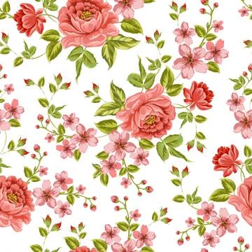 Luxurious color peony pattern. Stock Illustration