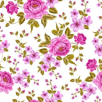 Luxurious color peony pattern. Stock Illustration