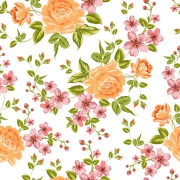 Luxurious color peony pattern. Stock Illustration