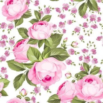 Luxurious color roses seamless pattern. Vector illistration Illustrazione stock