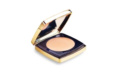 Luxurious compact make up powder, foldable with a mirror. Stock Photos