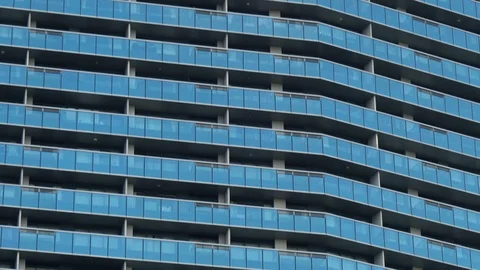 Luxurious Condominium Skyscraper Building With Balconies Stock Footage 115824452