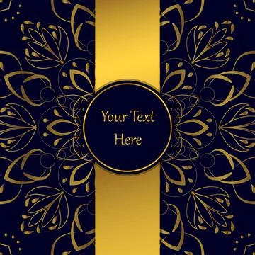 Luxurious design with golden mandala pattern. Banner with place for text. Gre Illustrazione stock