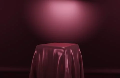 Luxurious Empty Stage With Fabric Red Brown Colors Presentation Background Aw Stock-Illustration