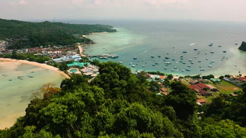 A luxurious flight to Phi Phi Bay Stock Footage 232233218