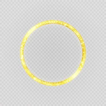 Luxurious gold ring. Vector light circles and spark light effect. Stock Illustration