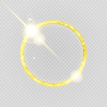 Luxurious gold ring. Vector light circles and spark light effect. Stock Illustration