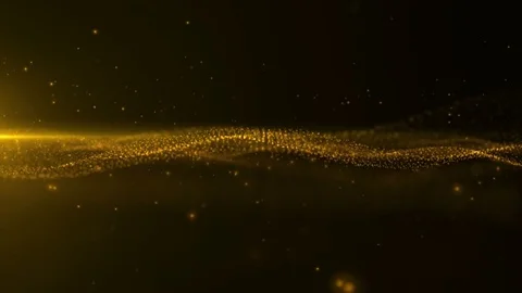Luxurious Gold Sparkling Particles Stock Footage 73035443