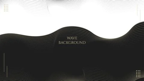 Luxurious gold wave vector background. Abstract modern black design with el.. Stock Illustration