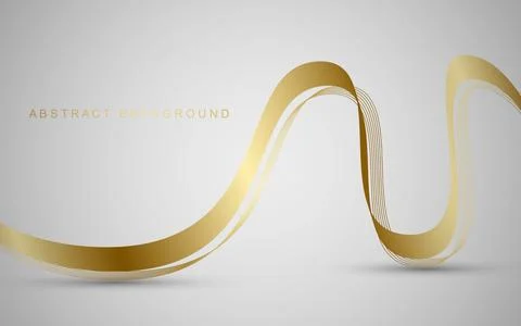 Luxurious golden thin lines with wavy gradient. Vector illustration. イラスト素材