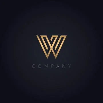Luxurious golden W initial based letter logo. Unique creative elegant Icon Stock Illustration