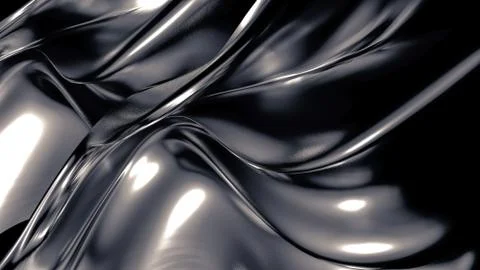 Luxurious grey background with pleats, Drapes and swirls. 3d illustration, 3d Stock Illustration