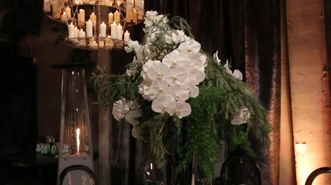 Luxurious Hall Decoration For Wedding Stock Footage 64008317