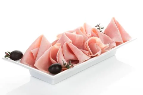 Luxurious ham slices. Stock Photos