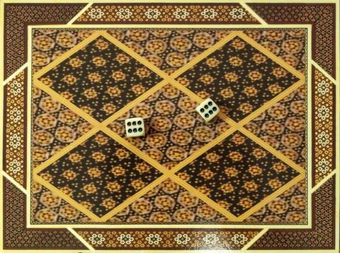Luxurious Handcrafted Backgammon With Geometric Design Highlights Stock Photos