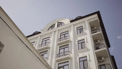 Luxurious Hotel from Down to Up Perspective Stock Footage 300475830