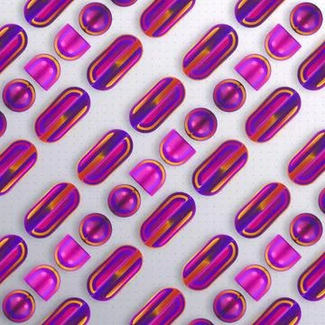 Luxurious iridescent 3D texture with glowing purple and gold gradients Stock Illustration