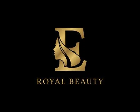 Luxurious letter E beauty face decoration for beauty care logo Stock Illustration