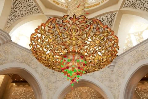 Luxurious lustre in the mosque Stock Photos