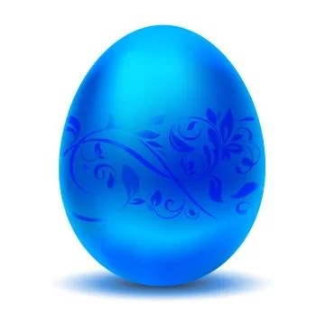 Luxurious metallic blue Easter egg Stock Illustration