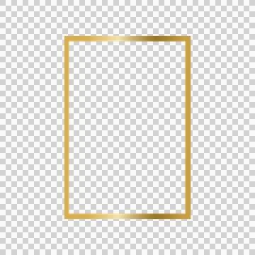 Luxurious Metallic Gold Rectangular Frame Template with White Copy Space Stock Illustration