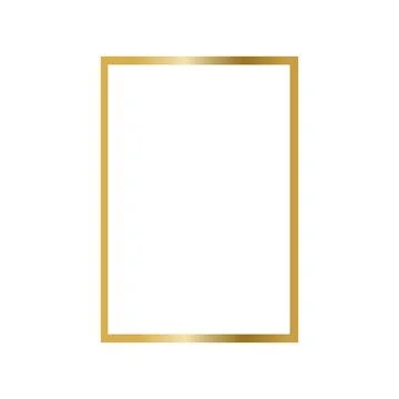 Luxurious Metallic Gold Rectangular Frame Template with White Copy Space Stock Illustration