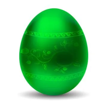 Luxurious metallic green Easter egg Stock Illustration