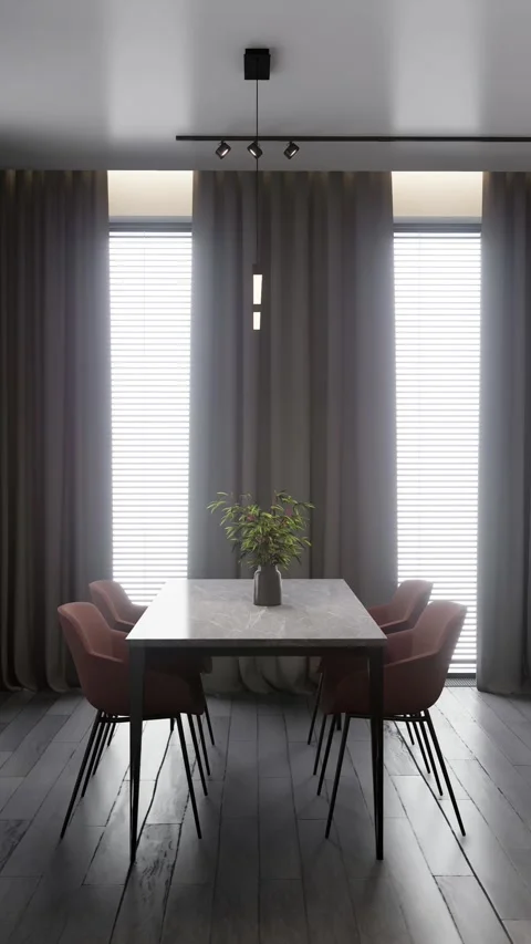 Luxurious open plan studio apartment with modern furnishings. 3d render Stock Footage 301969032