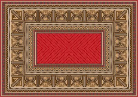 Luxurious oriental carpet with original pattern Stock Illustration