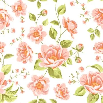 Luxurious peony pattern Illustrazione stock