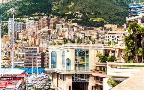 Luxurious residential houses in monaco Stock Photos