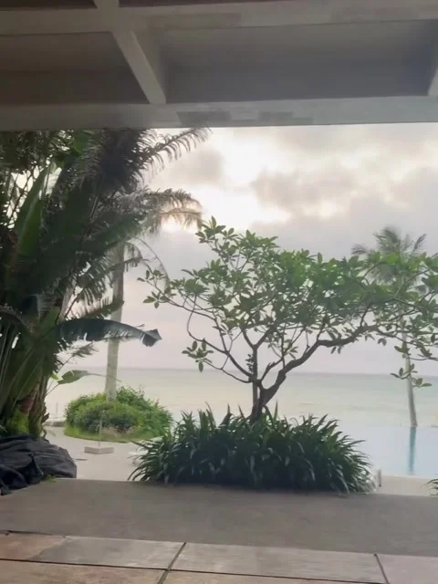 Luxurious Resort Pool Overlooking the Ocean and Beach Video stock 341319006