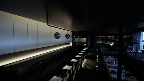 Luxurious restaurant that is completely empty Stock Footage 248730616