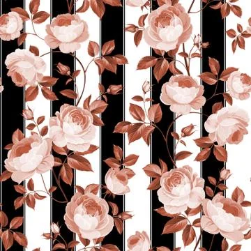 Luxurious rose wallapaper. Stock Illustration