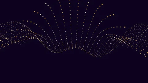 Luxurious shimmer gold dot pattern on black Stock Footage 253956704