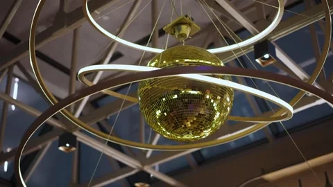 Luxurious Shining Fixture, Stylish Ceiling Ornament With Shimmering Reflections Stock Footage 323775830