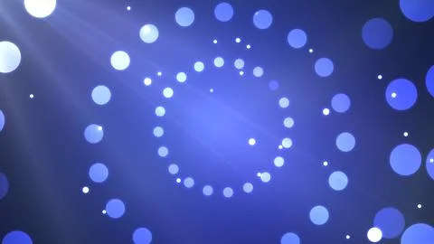 Luxurious shiny lights falling empty circular podium title plate.Endless pr.. Stockillustratie