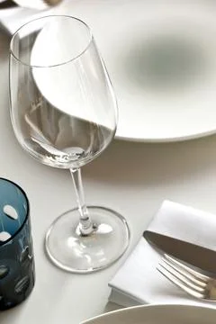 Luxurious table set in a restaurant Stock Photos