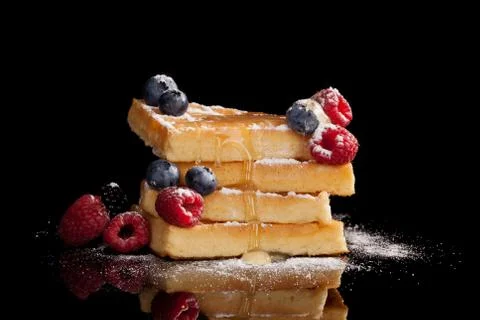 Luxurious waffle background. Stock Photos