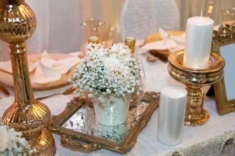 Luxurious wedding dinner Foto stock