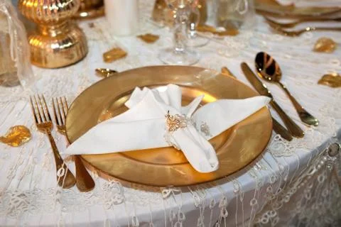 Luxurious wedding dinner Foto stock