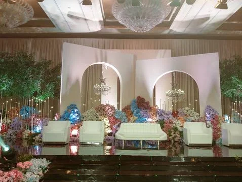 A luxurious wedding stage design Stock Photos