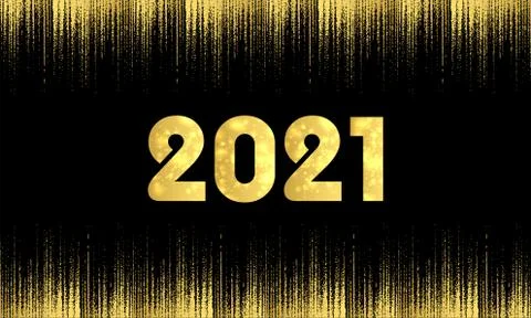 Luxury 2021 Happy New Year elegant design - vector illustration of golden 2021 Stock Illustration
