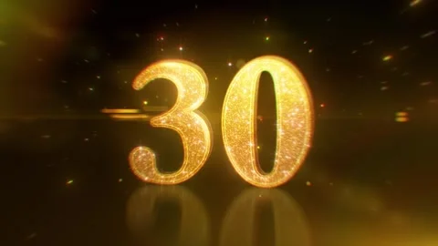 Luxury 30 second golden countdown timer with shimmering metallic gold numbers Stock Footage 321182056