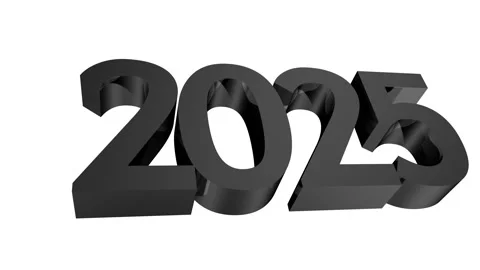 Luxury 3d style shining light effect gray text 2025 with white background. .. Stock Footage 291523478
