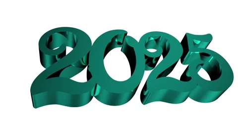 Luxury 3d style shining light effect blue text 2025 with white background. .. Video stock 291524002