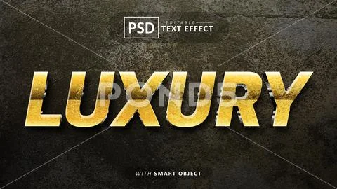 Luxury 3d text effect editable PSD Template